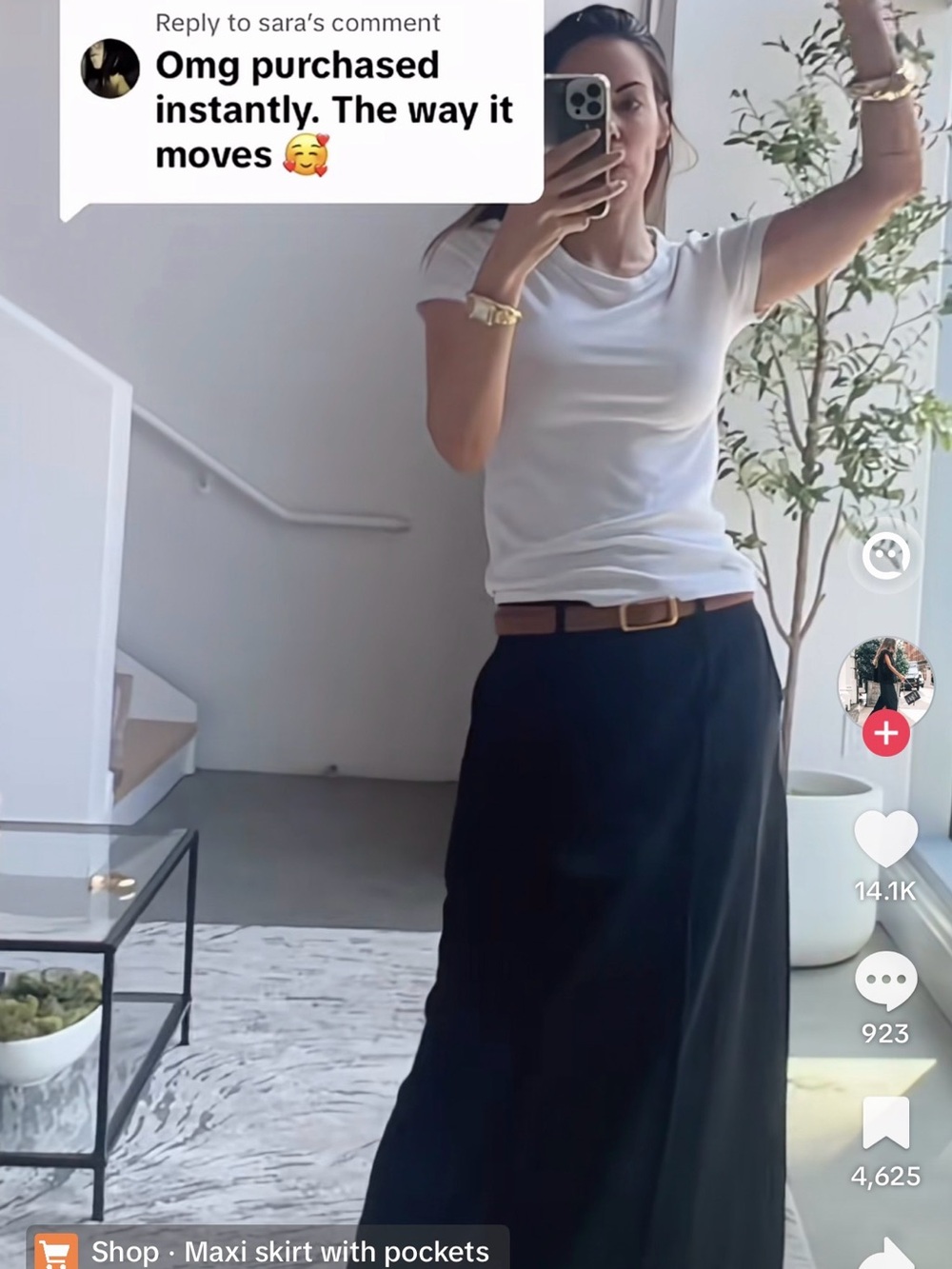 Classic Black Maxi Skirt with Side Pockets